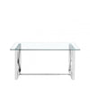 Zenith Stainless Steel Dining Table Glass Top - 2 Parts