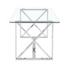 Zenith Stainless Steel Dining Table Glass Top - 2 Parts