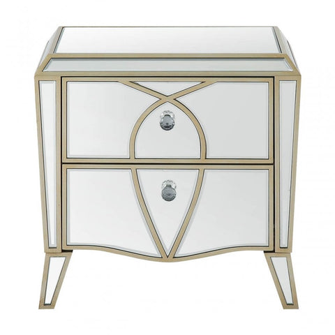 Pristina 2 Drawer Mirror Cabinet Champagne