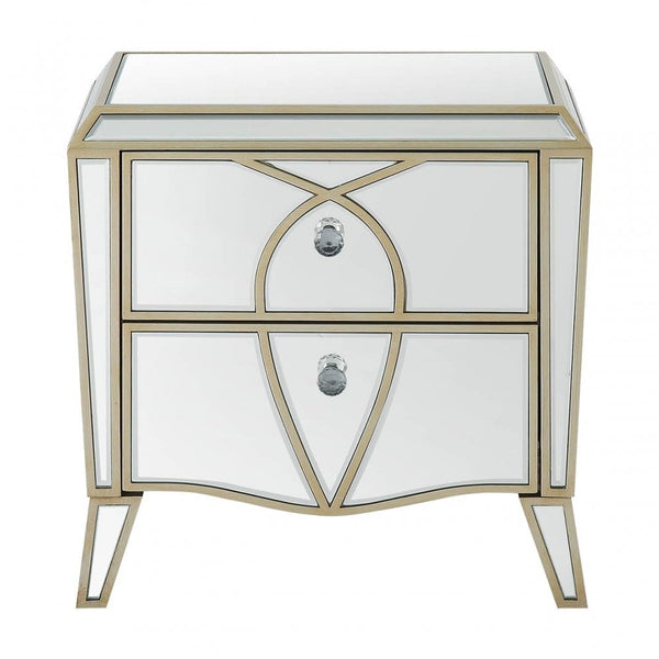 Pristina 2 Drawer Mirror Cabinet Champagne