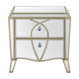 Pristina 2 Drawer Mirror Cabinet Champagne