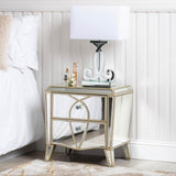 Pristina 2 Drawer Mirror Cabinet Champagne