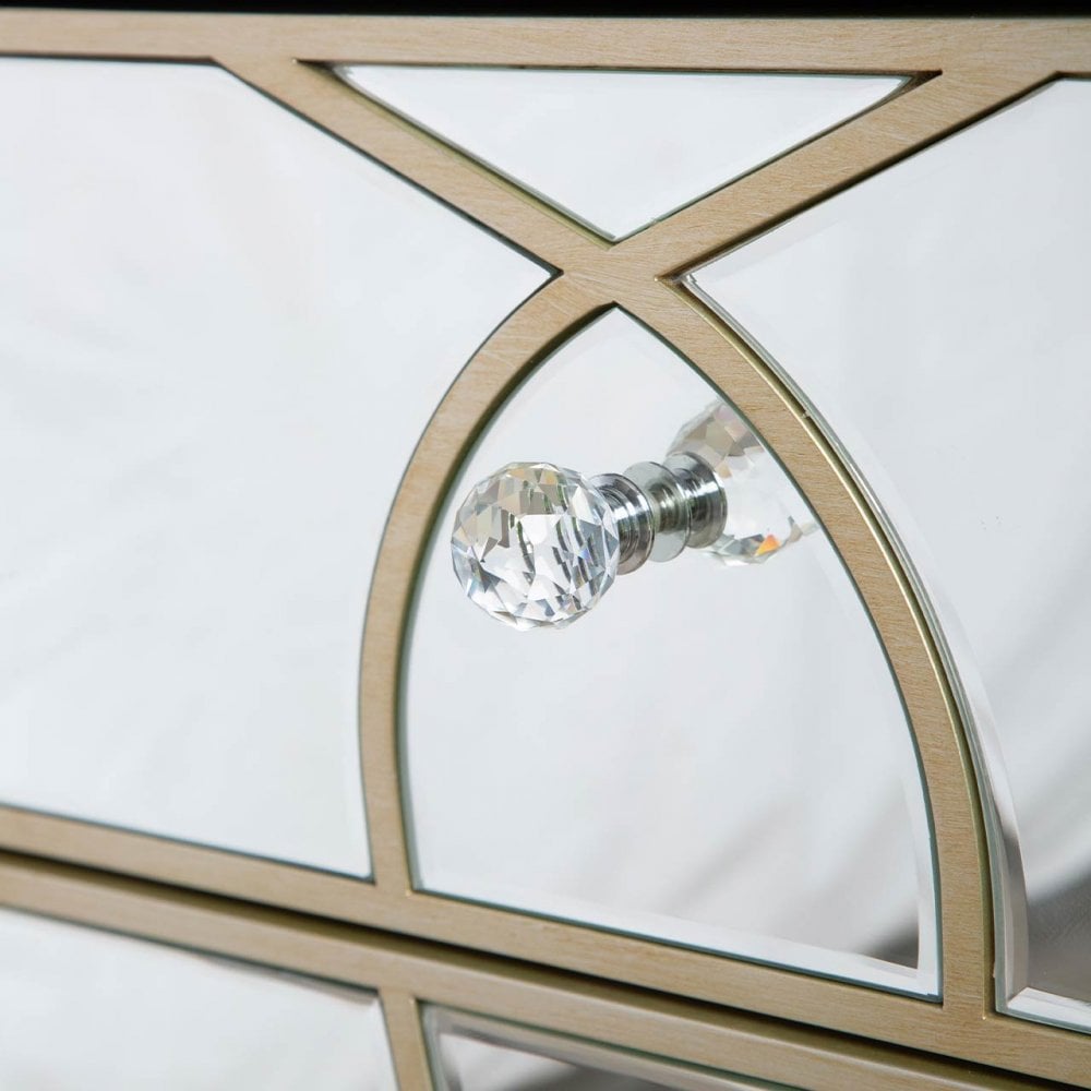 Pristina 2 Drawer Mirror Cabinet Champagne