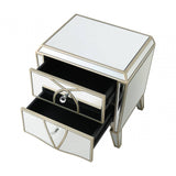 Pristina 2 Drawer Mirror Cabinet Champagne