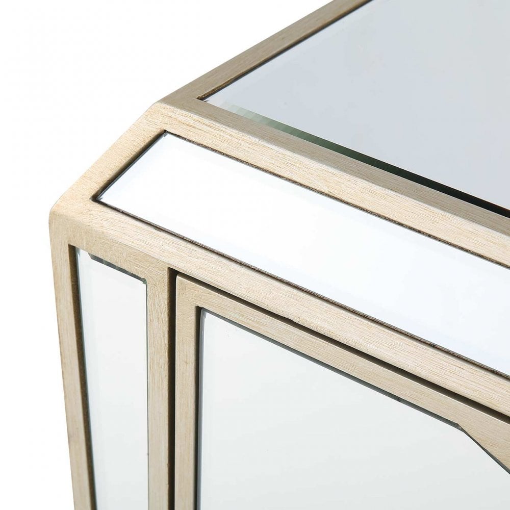 Pristina 2 Drawer Mirror Cabinet Champagne
