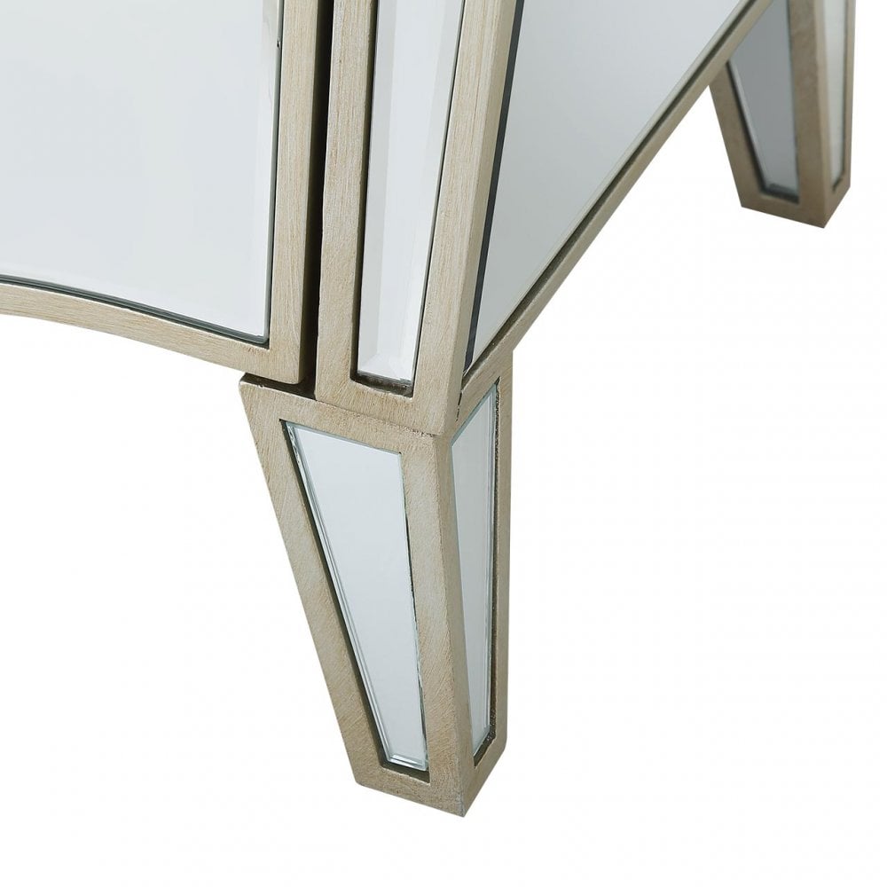 Pristina 2 Drawer Mirror Cabinet Champagne