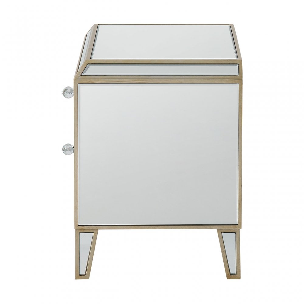 Pristina 2 Drawer Mirror Cabinet Champagne