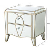 Pristina 2 Drawer Mirror Cabinet Champagne