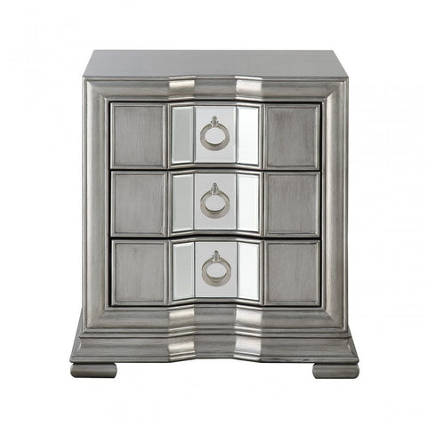 Lucca 3 Drawer Mirror Cabinet Grey