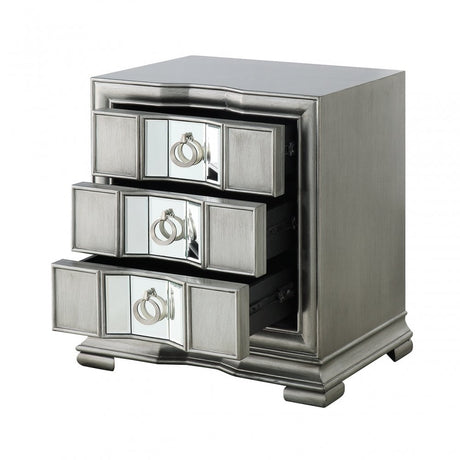 Lucca 3 Drawer Mirror Cabinet Grey
