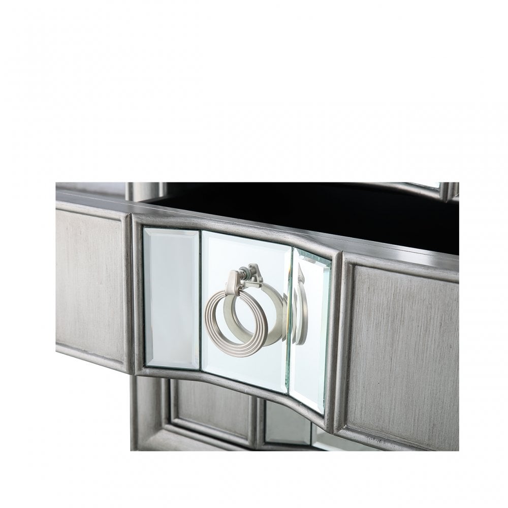 Lucca 3 Drawer Mirror Cabinet Grey
