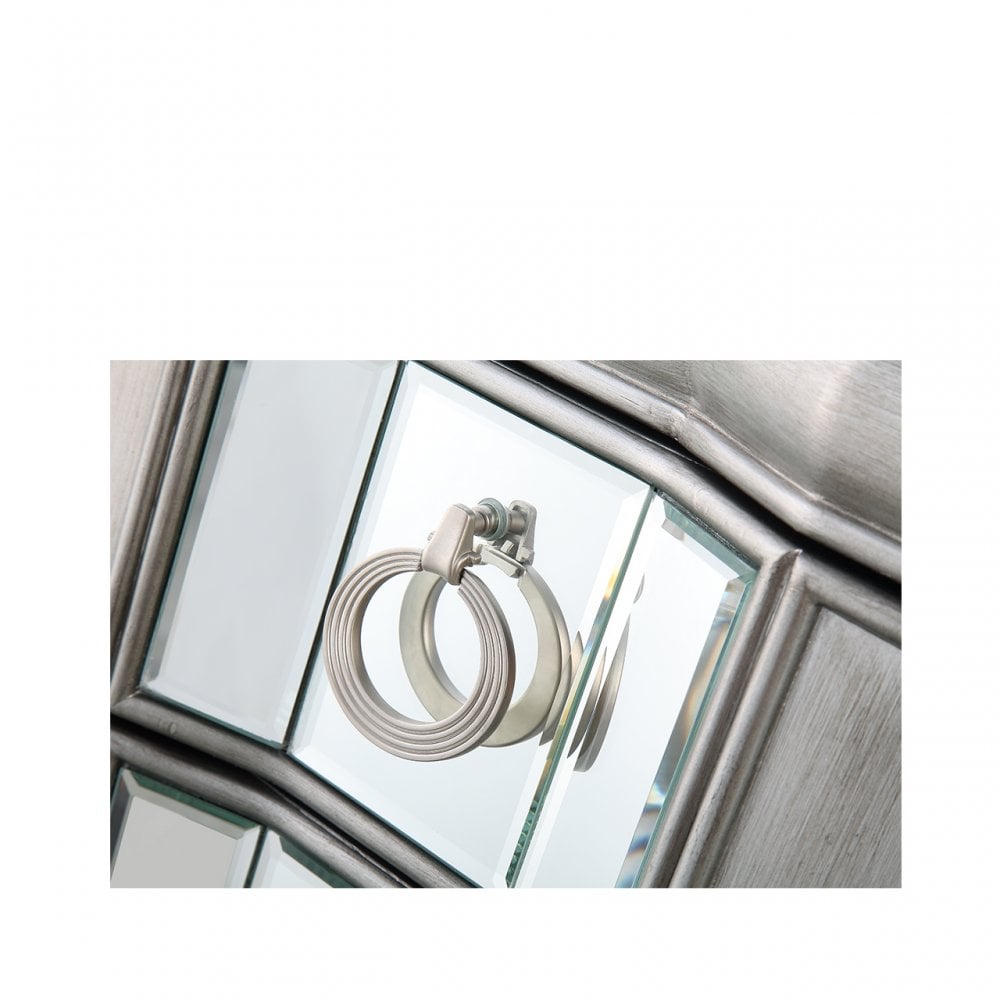 Lucca 3 Drawer Mirror Cabinet Grey