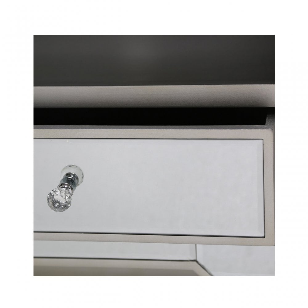 Vista 2 Drawer Champagne Wood Mirror Entertainment Unit