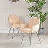 Quinn Dining Chair Champagne Velvet With Chrome Legs