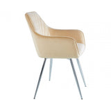 Quinn Dining Chair Champagne Velvet With Chrome Legs