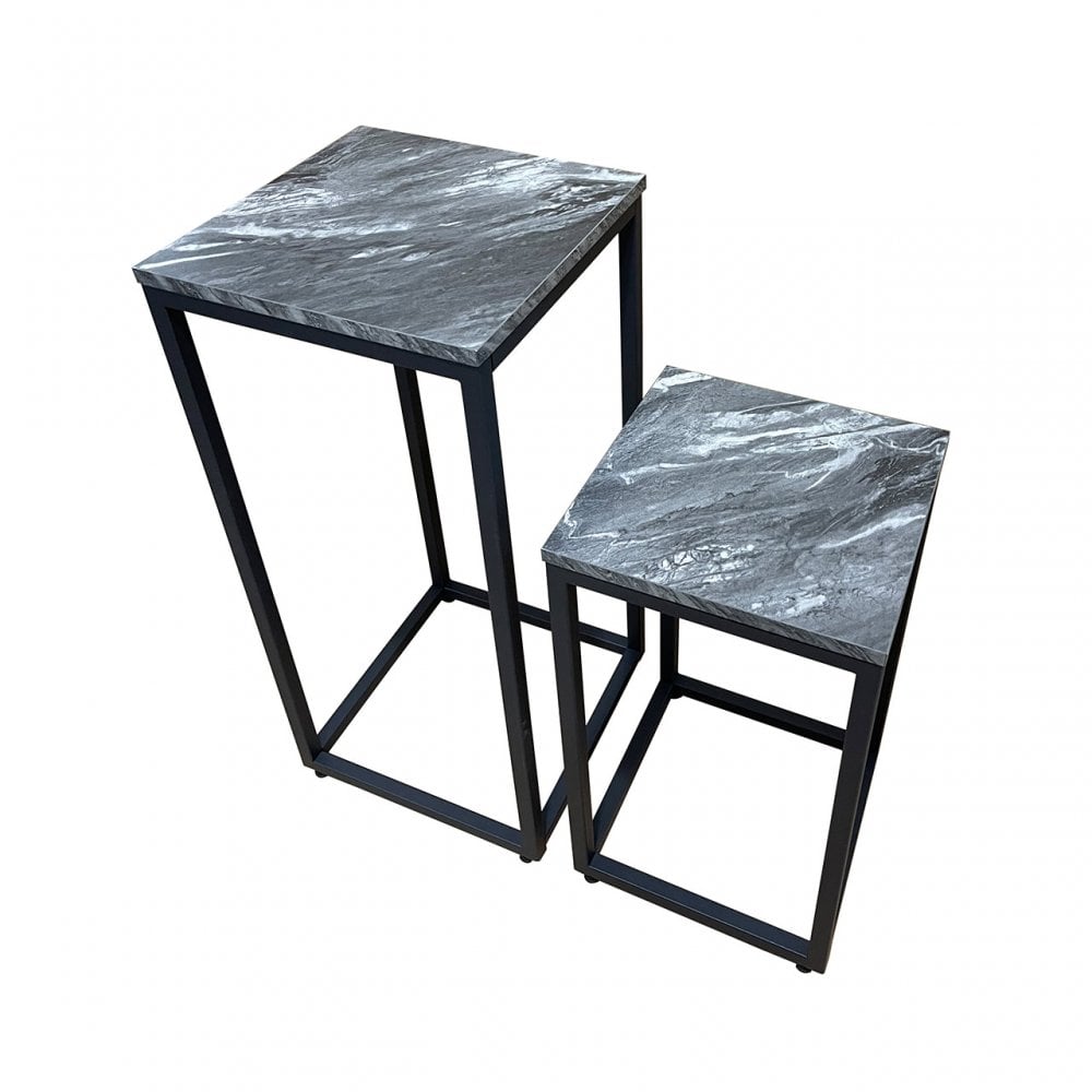 Alora Set of 2 Black Plant Stand 32