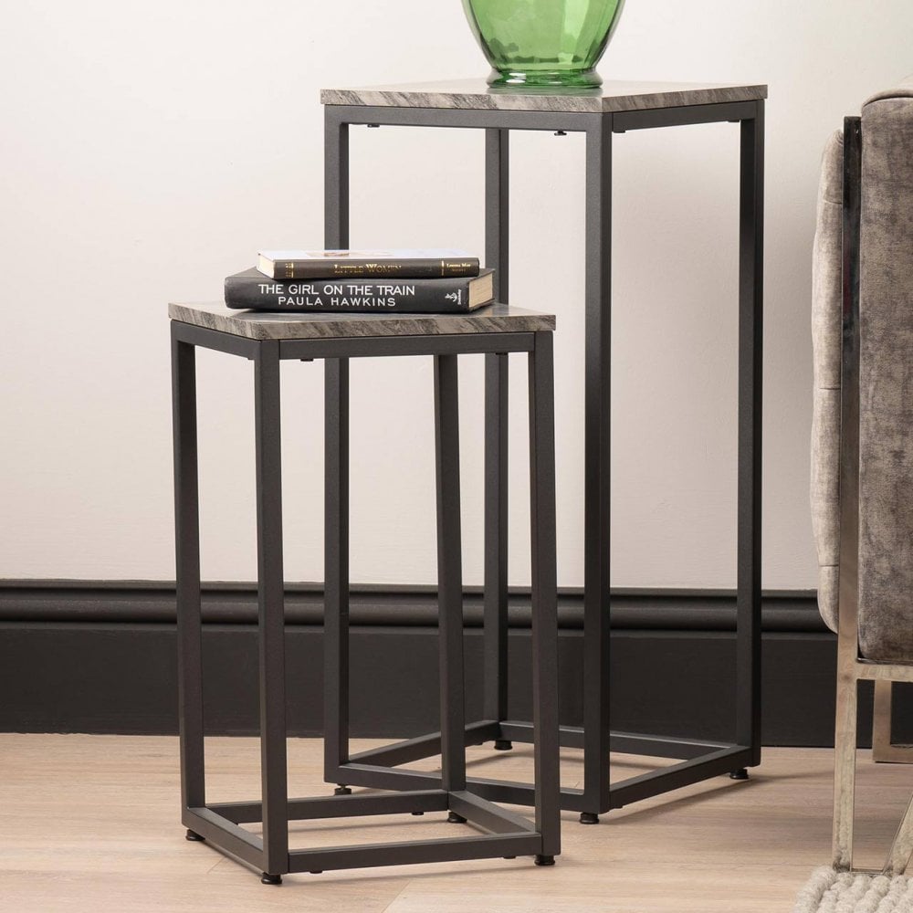 Alora Set of 2 Black Plant Stand 32