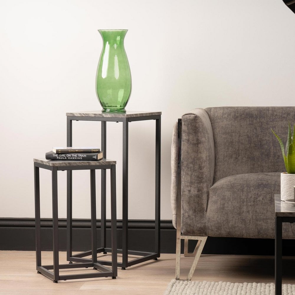 Alora Set of 2 Black Plant Stand 32