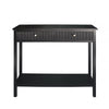 Lindon 2 Drawer Console Table Black - KD includes 2 sets of Handle in Nickel and Gold