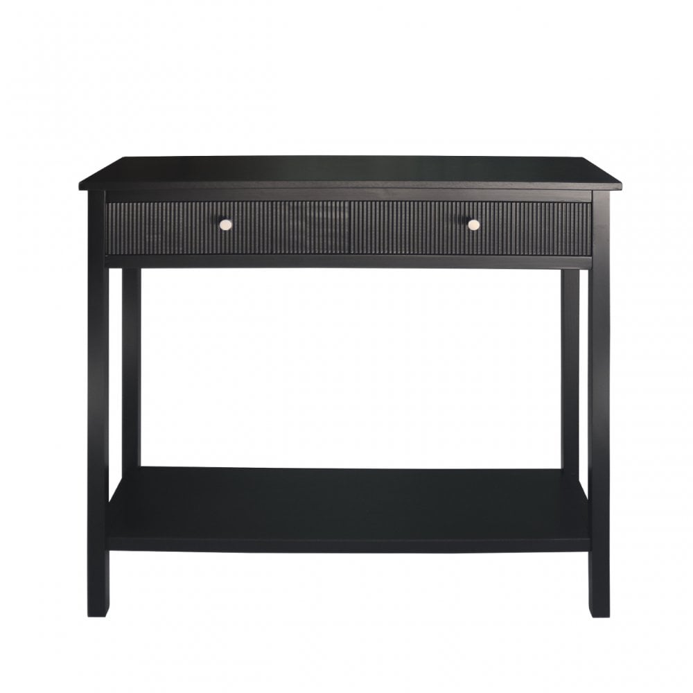 Lindon 2 Drawer Console Table Black - KD includes 2 sets of Handle in Nickel and Gold