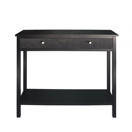 Lindon 2 Drawer Console Table Black - KD includes 2 sets of Handle in Nickel and Gold