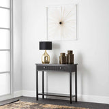 Lindon 2 Drawer Console Table Black - KD includes 2 sets of Handle in Nickel and Gold