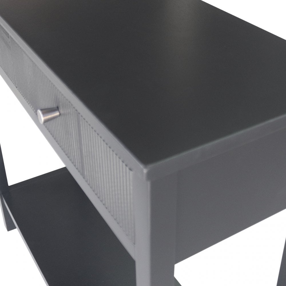 Lindon 2 Drawer Console Table Black - KD includes 2 sets of Handle in Nickel and Gold