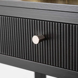 Lindon 2 Drawer Console Table Black - KD includes 2 sets of Handle in Nickel and Gold