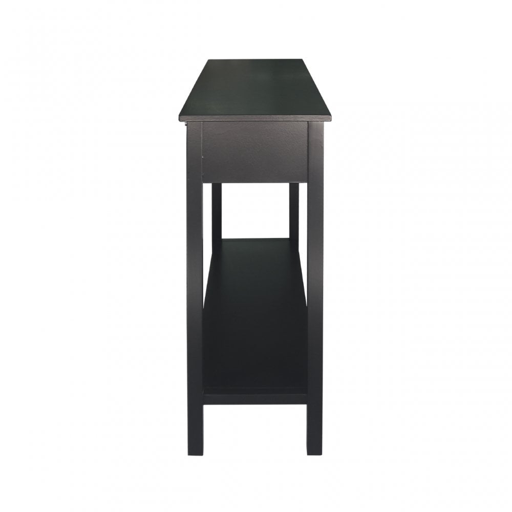 Lindon 2 Drawer Console Table Black - KD includes 2 sets of Handle in Nickel and Gold