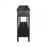 Lindon 2 Drawer Console Table Black - KD includes 2 sets of Handle in Nickel and Gold