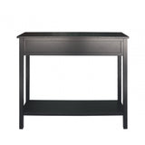 Lindon 2 Drawer Console Table Black - KD includes 2 sets of Handle in Nickel and Gold