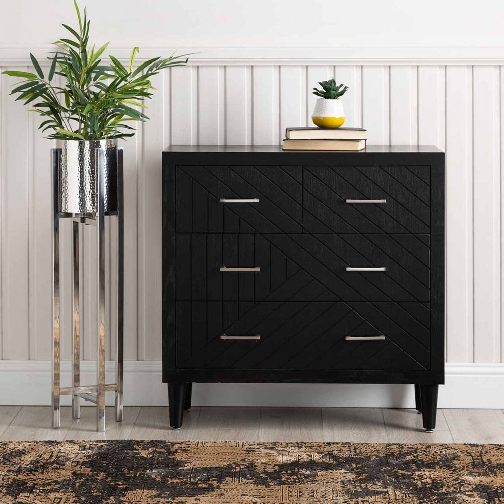 Solano 4 Drawer Chest Black - KD Legs