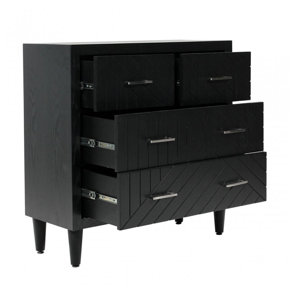 Solano 4 Drawer Chest Black - KD Legs