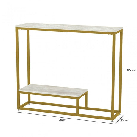 Suhani Cream and Gold Console Table - KD