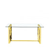 Apex Gold Metal Dining Table Glass Top - 2 Parts