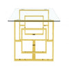 Apex Gold Metal Dining Table Glass Top - 2 Parts
