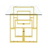 Apex Gold Metal Dining Table Glass Top - 2 Parts