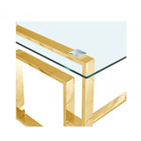 Apex Gold Metal Dining Table Glass Top - 2 Parts