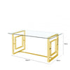 Apex Gold Metal Dining Table Glass Top - 2 Parts
