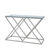 Imperia Stainless Steel Console Table Glass Top