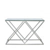 Imperia Stainless Steel Console Table Glass Top