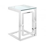 Apex Stainless Steel Sofa Table Clear Glass
