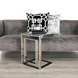 Apex Stainless Steel Sofa Table Clear Glass