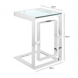 Apex Stainless Steel Sofa Table Clear Glass