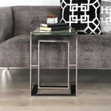 Apex Stainless Steel Sofa Table Clear Glass
