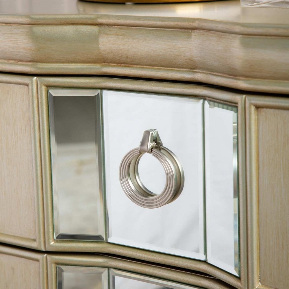 Lucca 2 Drawer Mirror Cabinet Champagne
