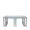 Set Of 3 Harry Tables 2 End 1 Coffee S.Steel Gls Top (2 PARTS)