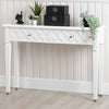 Casablanca 2 Drawer Console Table White Wood Mirror Top
