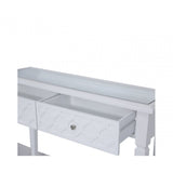 Casablanca 2 Drawer Console Table White Wood Mirror Top