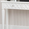 Casablanca 2 Drawer Console Table White Wood Mirror Top